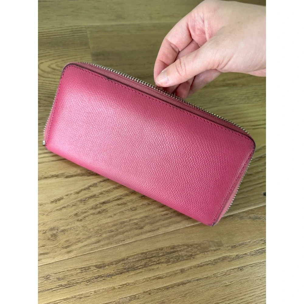 Coach Accordion Zip Leather Wallet Barbiecore Glam Womens OS Pink Dollcore Y2K